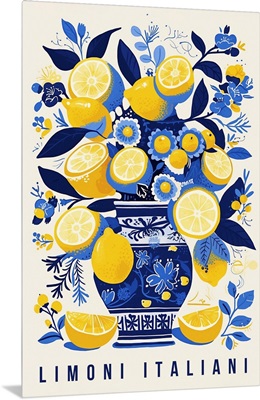 Limoni Italiani - Retro Food Advertising Poster