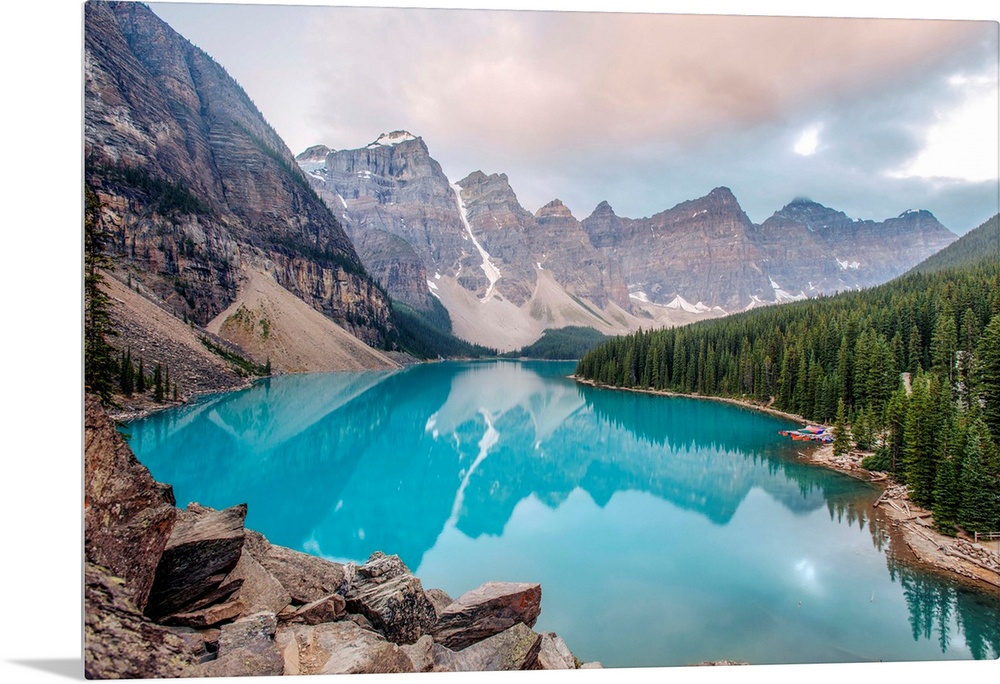 View of Moraine Lake in Banff National Park, Alberta, Canada.