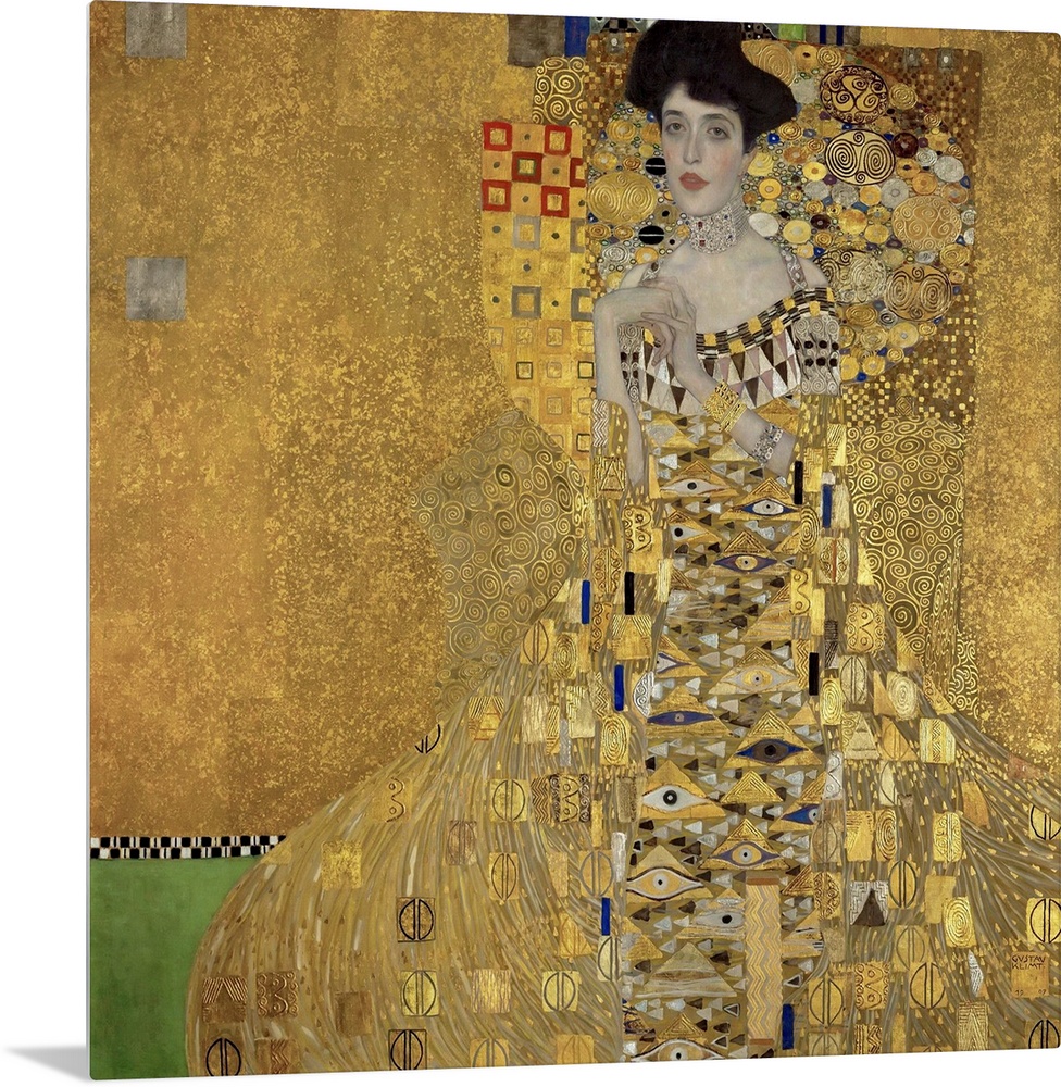 Gustav Klimt's Portrait of Adele Bloch-Bauer I (1907) famous painting.