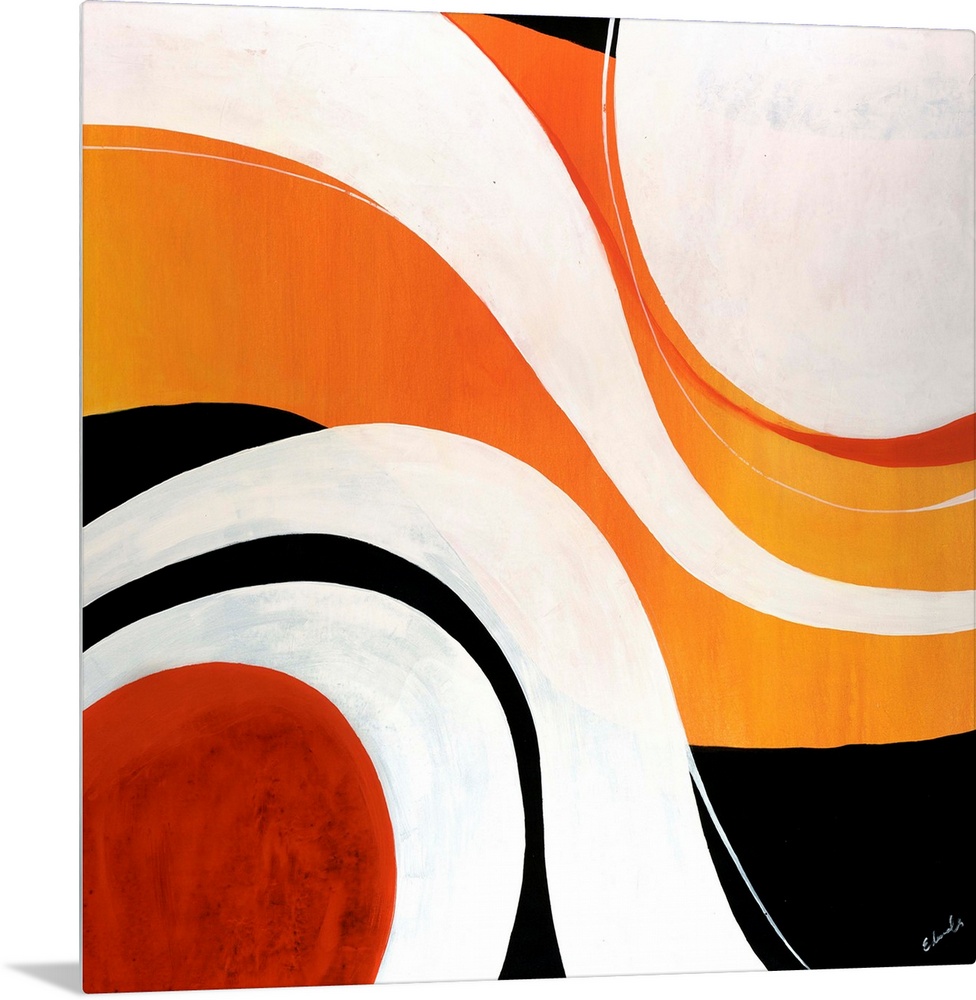 Large wall painting of a mix of color swirls.