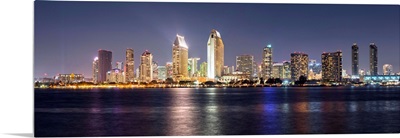 Skyline at Night, San Diego, California - Panoramic