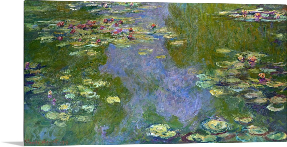 This work is one of four pictures of water lilies that, quite exceptionally, Monet finished, signed, and sold in 1919. Muc...