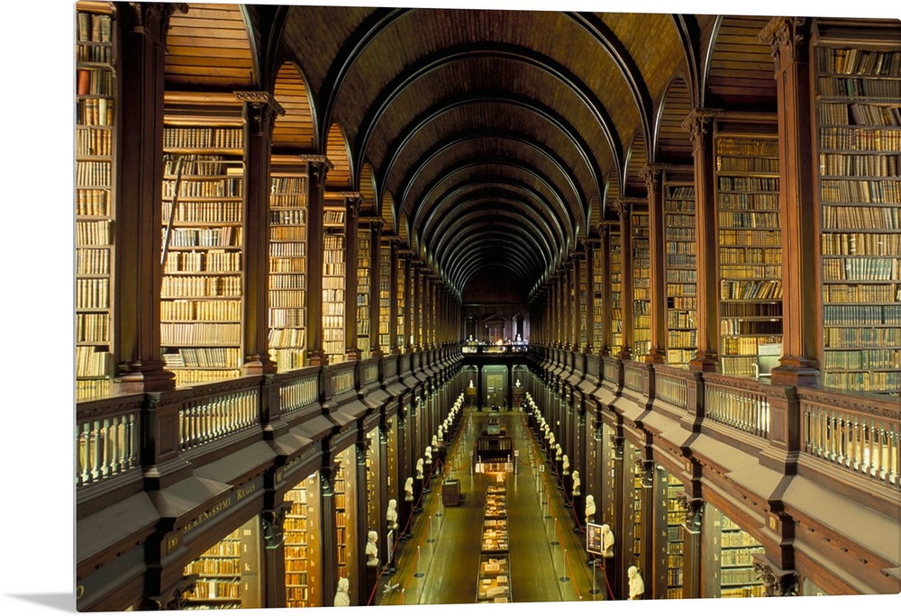 Gallery of the Old Library, Trinity College, Dublin, County Dublin, Eire (Ireland)