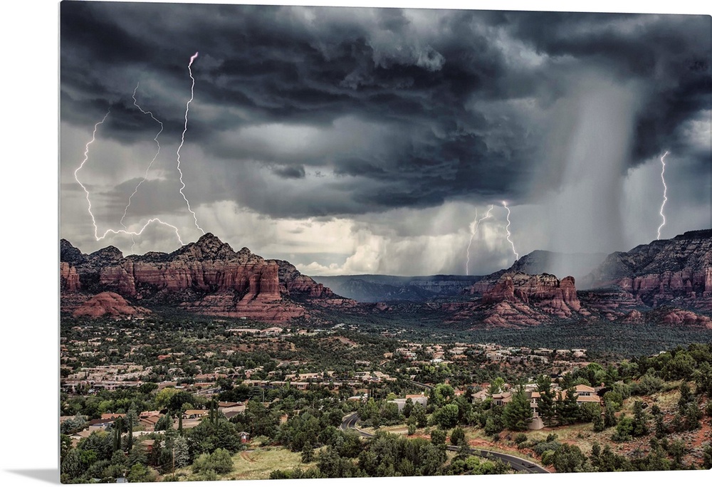 Lightning storm over Sedona, Arizona.