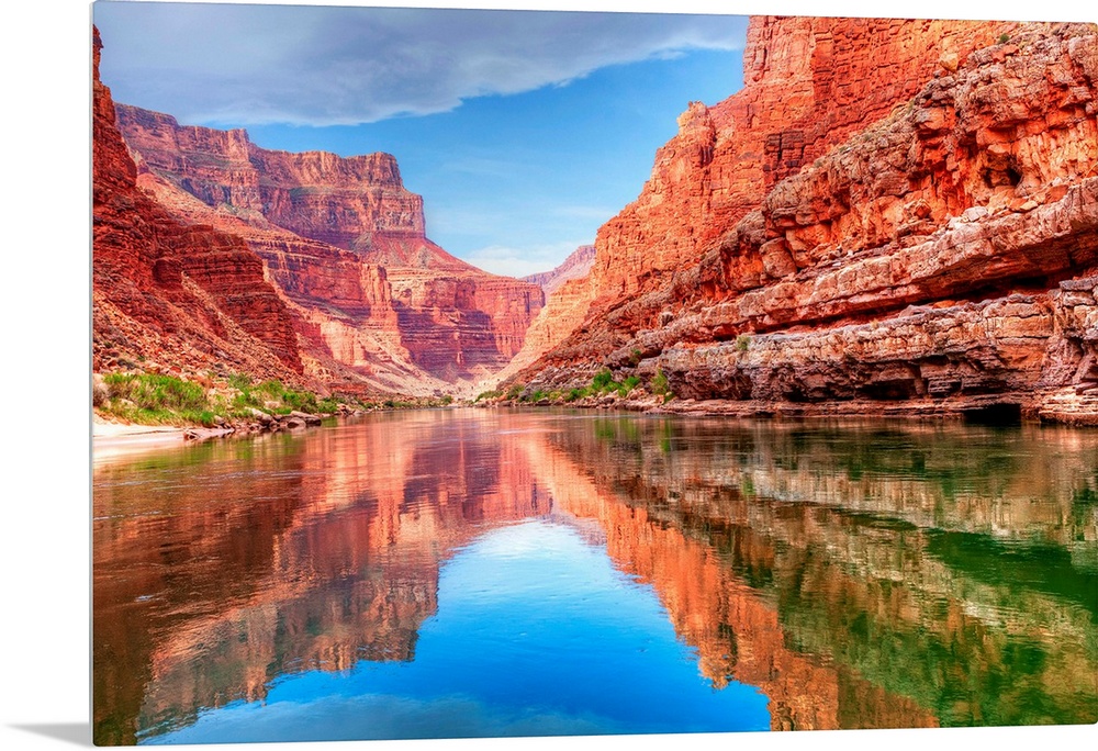 Reflection of Grand Canyon in Colorado River.