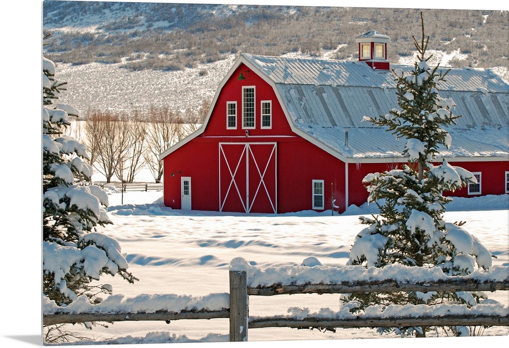 Red Barn with Snow