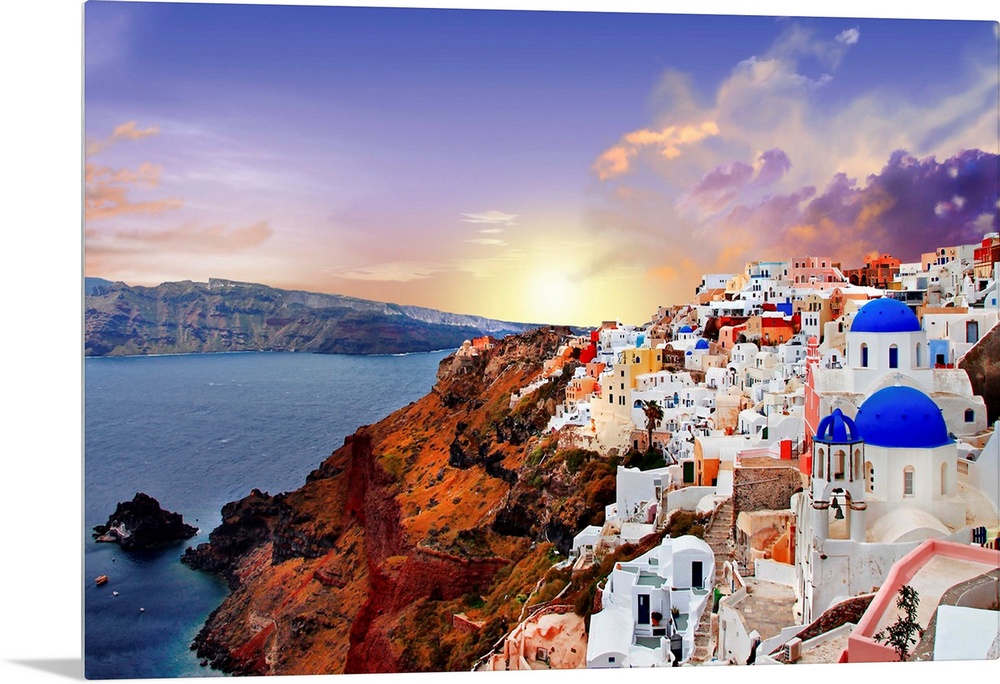 Sunset over Santorini.