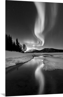 Aurora Borealis over Sandvannet Lake in Troms County, Norway