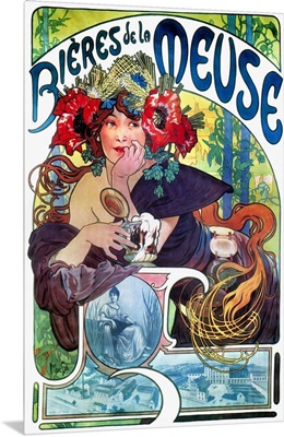 Beer Ad By Mucha, C.1897