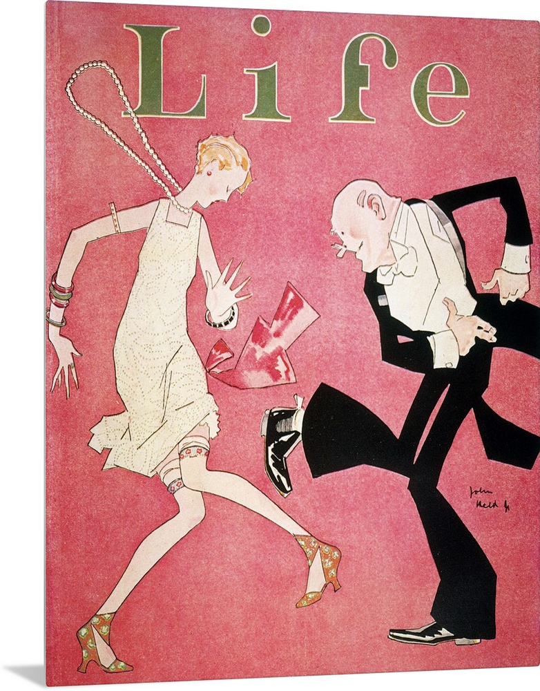 'Teaching Old Dogs New Tricks.' Cover for 'Life,' 1926, by John Held, Jr.