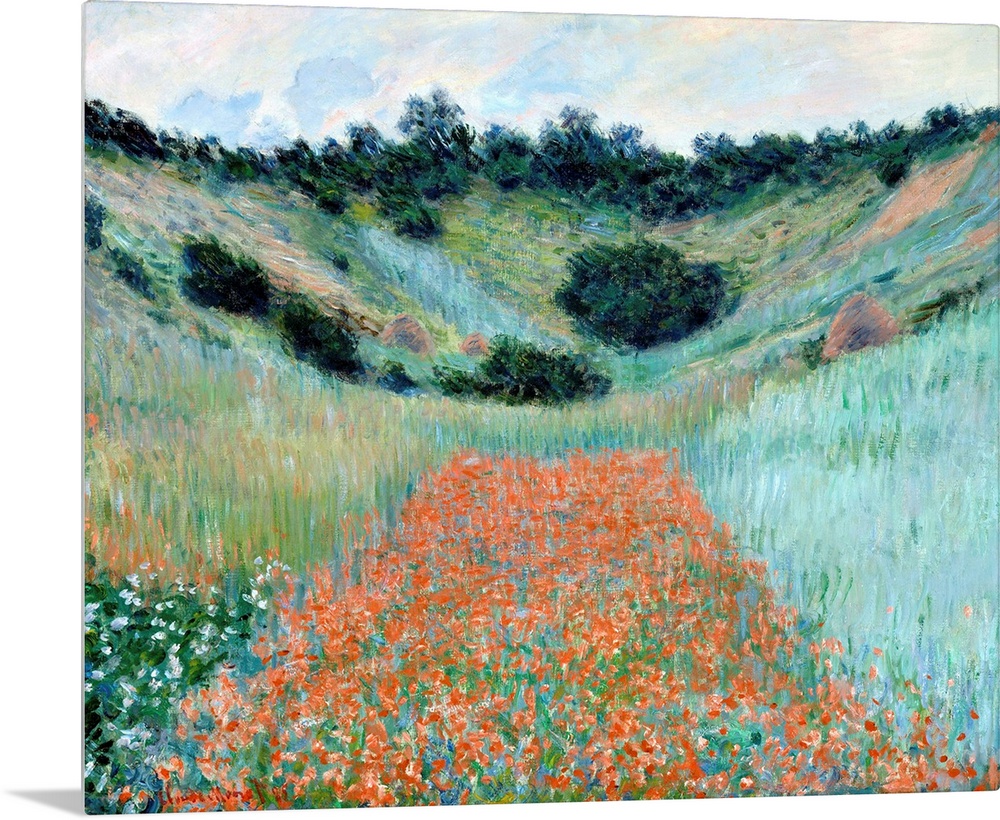 Monet, Poppy Field, 1885. 'Poppy Field In A Hollow Near Giverny.' Oil On Canvas, Claude Monet, 1885.