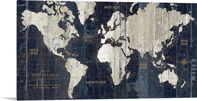 Old World Map Blue