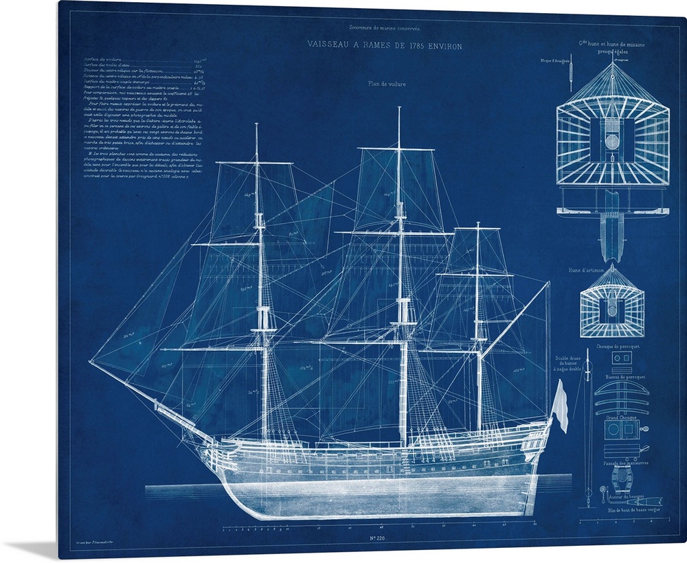 Antique Ship Blueprint IV