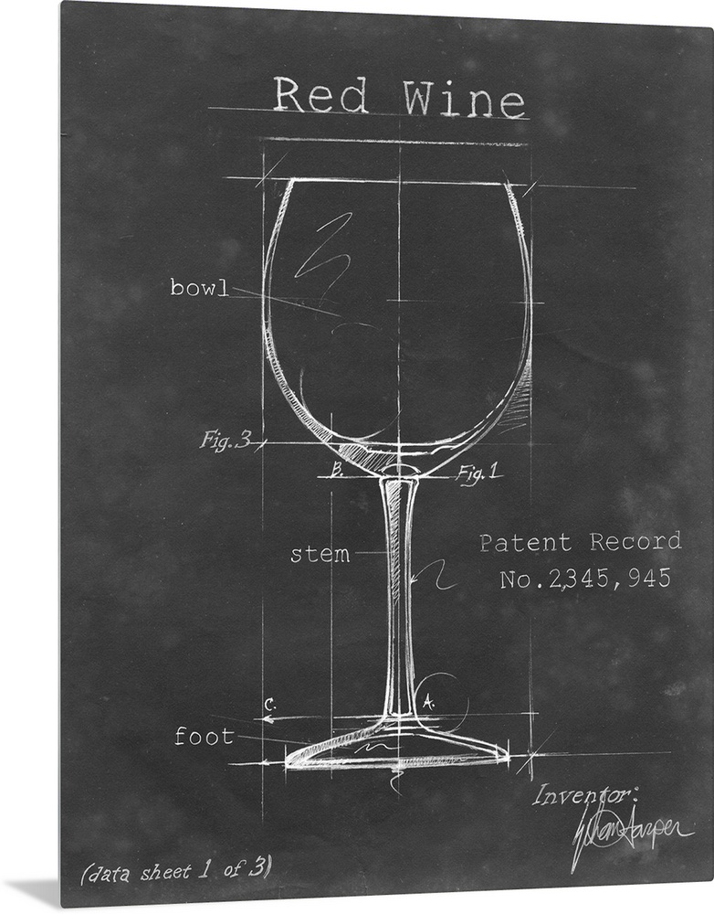 Blueprint style artwork of a cocktail recipe perfect for a kitchen or home bar.
