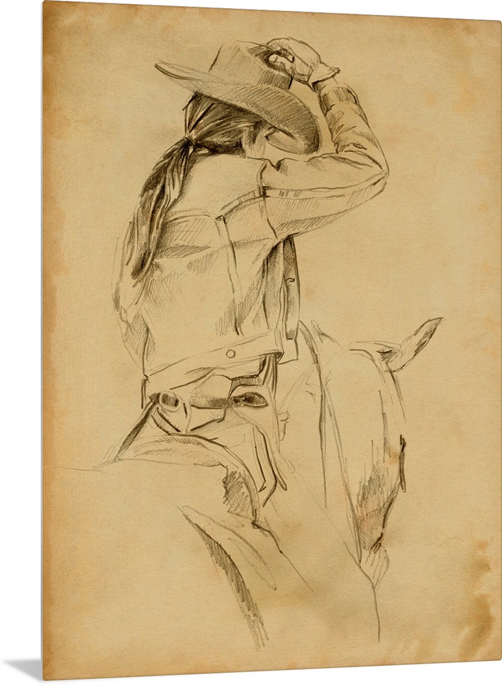 Cowgirl On Horseback II