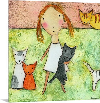 Girl with Cats