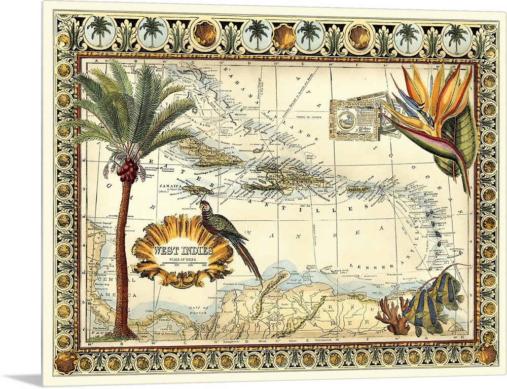 Tropical Map of West Indies