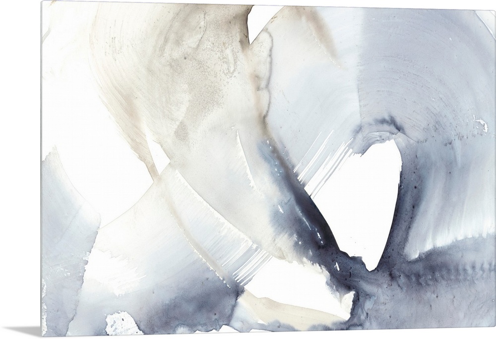 Contemporary watercolor abstract painted to resemble a wave-like shape.