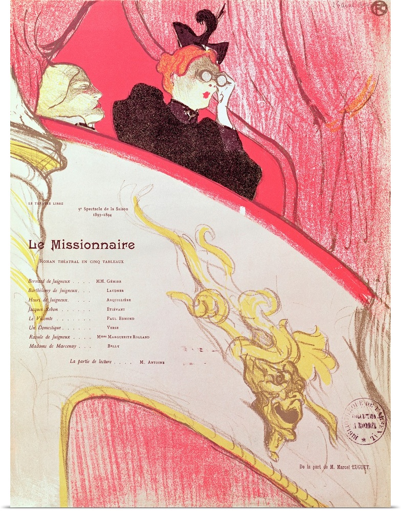 Cover of a programme for Le Missionaire at the Theatre Libre, 1893 94