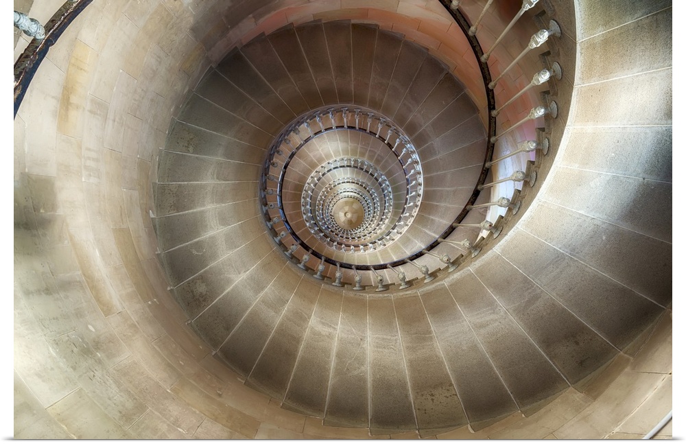 spiral staircase revealing the mathematic spiral of fibonacci
