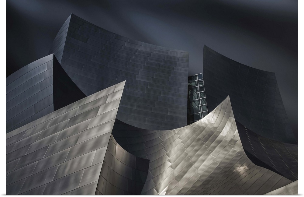 The unusual curves and angles of the Walt Disney Concert Hall in Los Angeles.