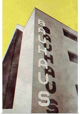 Bauhaus Dessau Architecture In Vintage Magazine Style