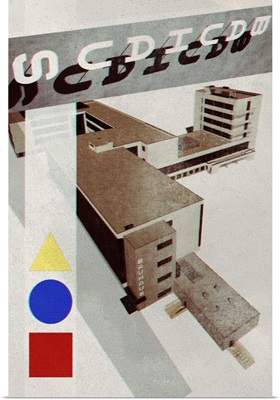 Bauhaus Dessau Architecture In Vintage Magazine Style III
