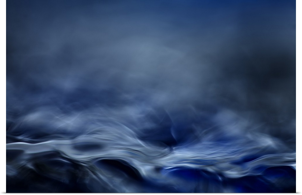 Abstract digital art resembling  a moving water landscape.