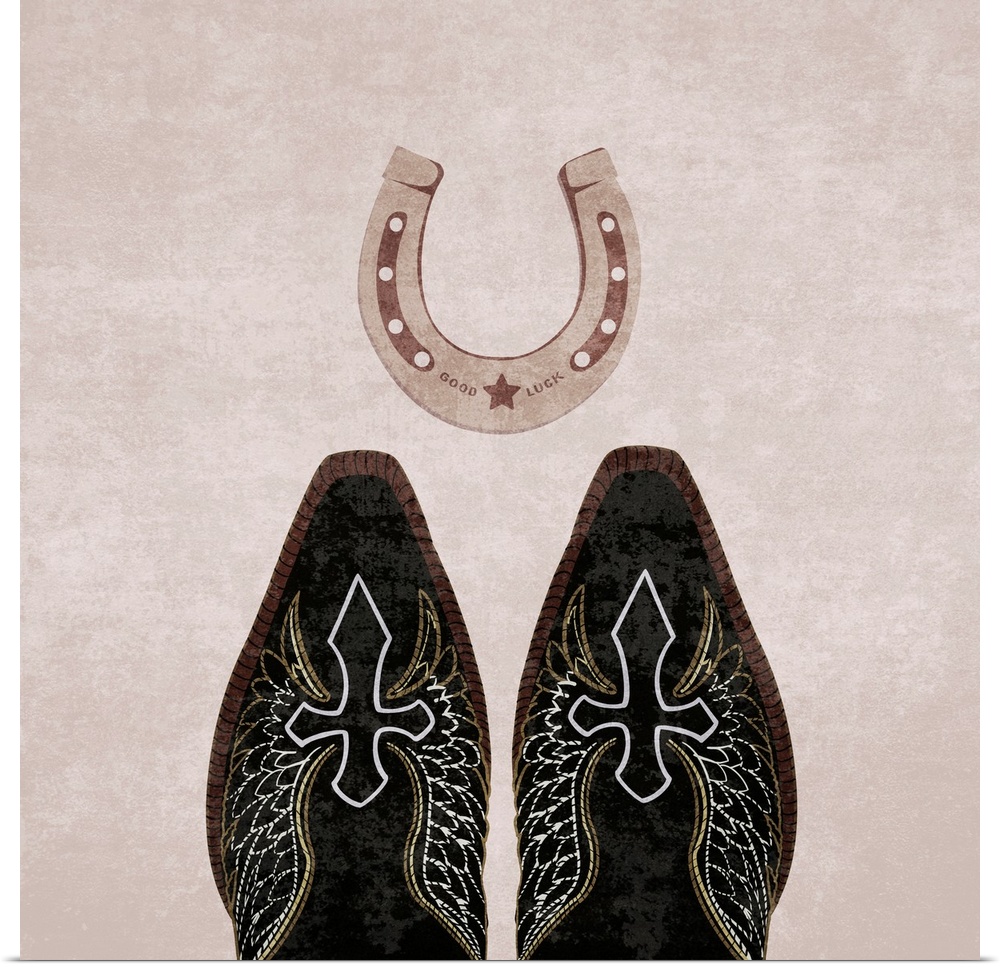 Cowboy Boots And Horseshoe