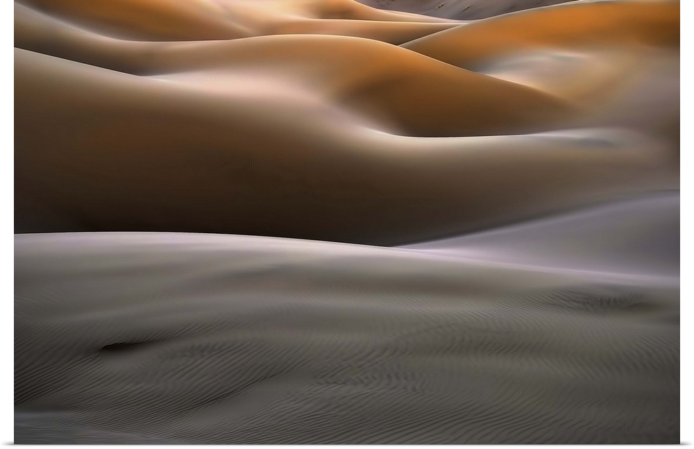 Fine art photo of a desert landscape with large sand dunes.