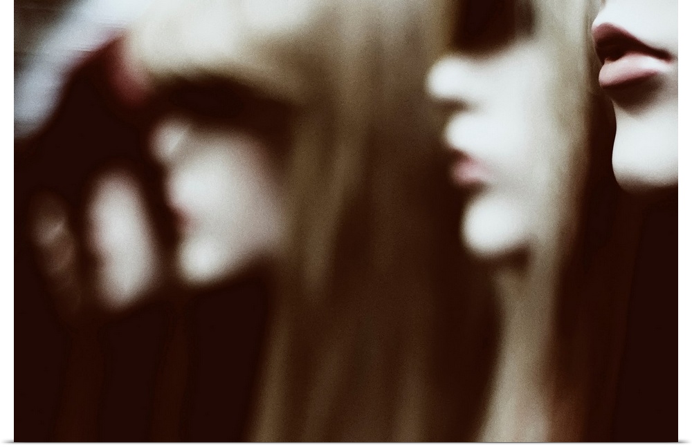 Soft focus image of a row of mannequins in a store.