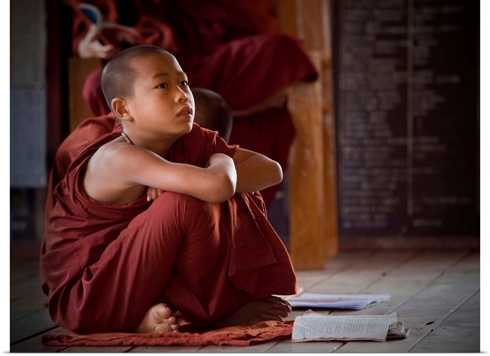 A young monk in the Shwe Yangwe monastery, Myanmar.