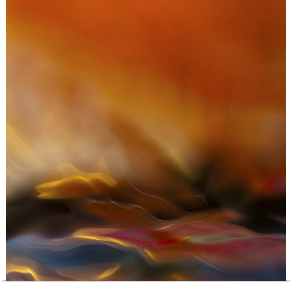 Abstract photograph with motion blur resembling a fire.