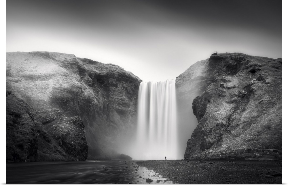 A photograph of an ethereal waterfall in Iceland.