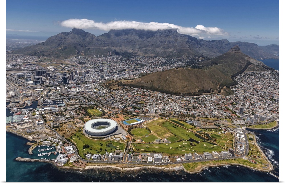 Aerial view of Cape town in South Africa, Africa.