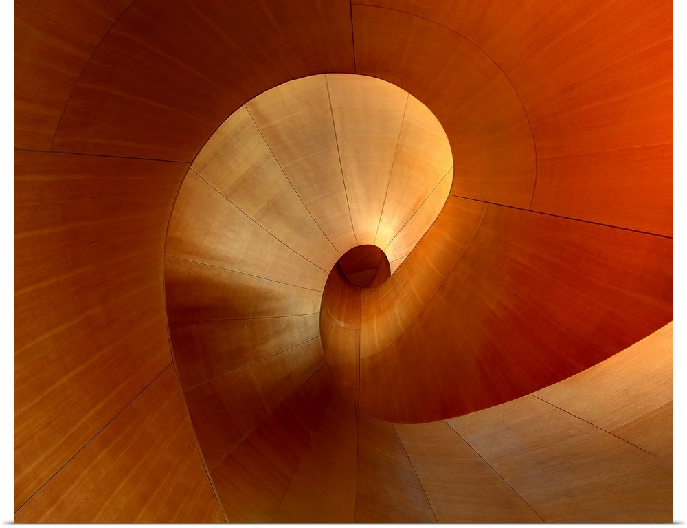 A staircase in the Ontario Art Gallery in Toronto creates an abstract swirl.
