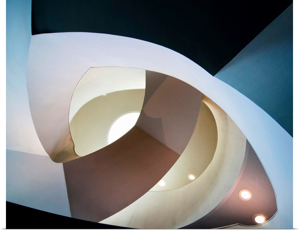 Abstract view of a staircase in a museum in the Netherlands.