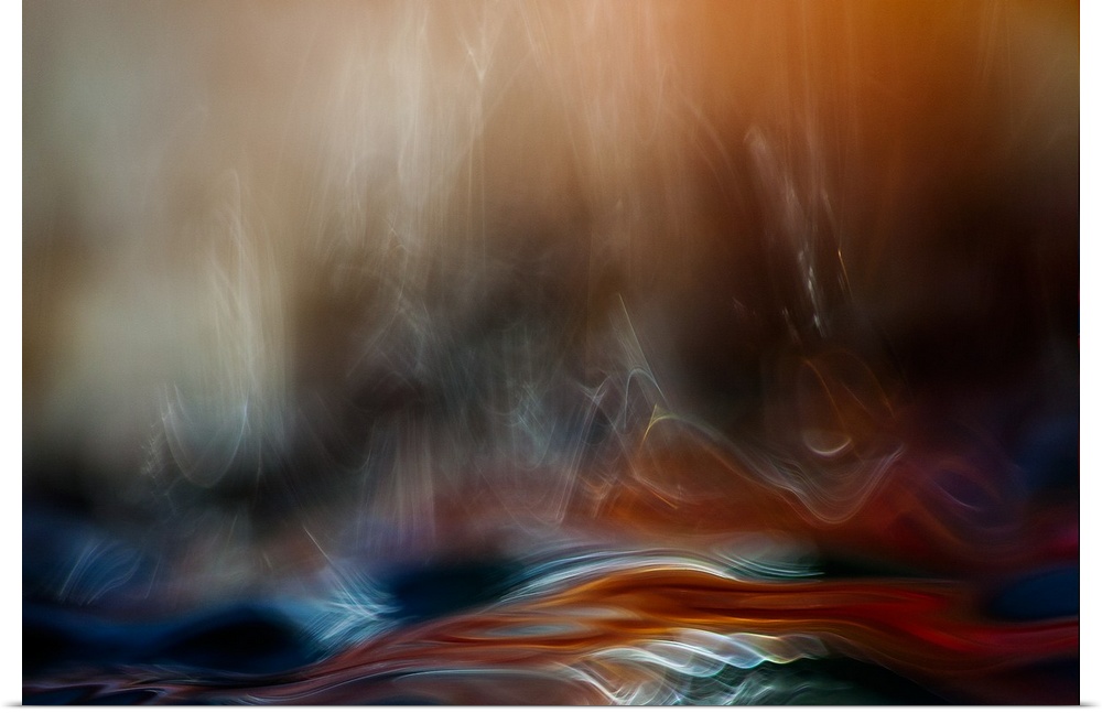 Abstract photograph with motion blur, creating light patterns.