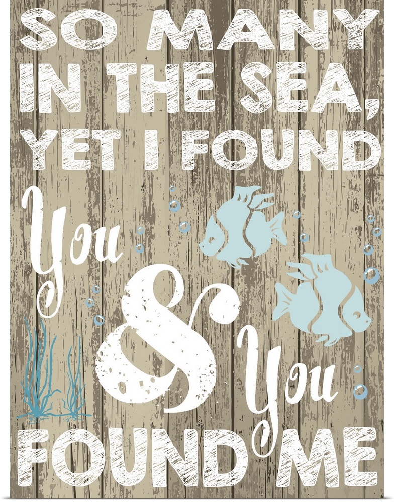 Contemporary typography art perfect for decorating a beach house.