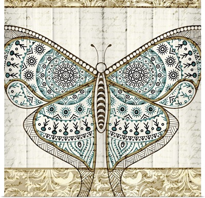Damask Butterfly Teal 1