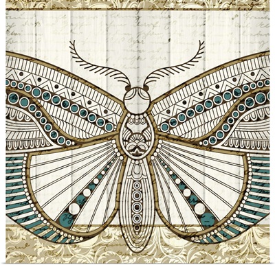 Damask Butterfly Teal 2