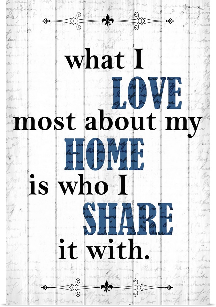 "What I Love Most About My Home is Who I Share It With."