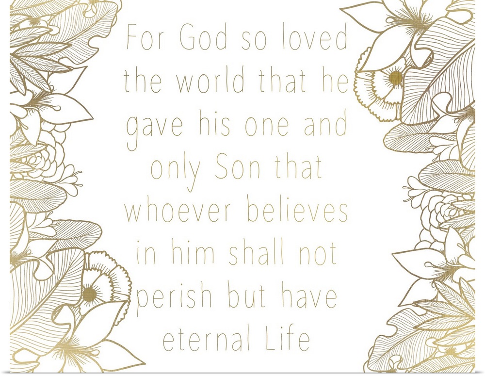 A simple Bible Verse bordered on both sides with a sepia toned floral motif.