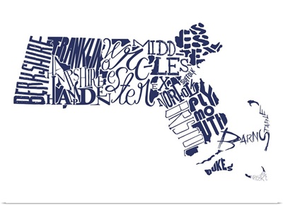 Massachusetts Typography map