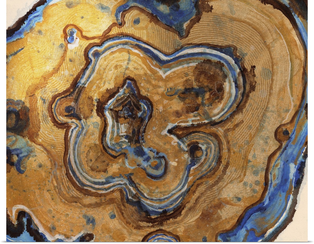 Contemporary artwork of a slice of polished agate stone.