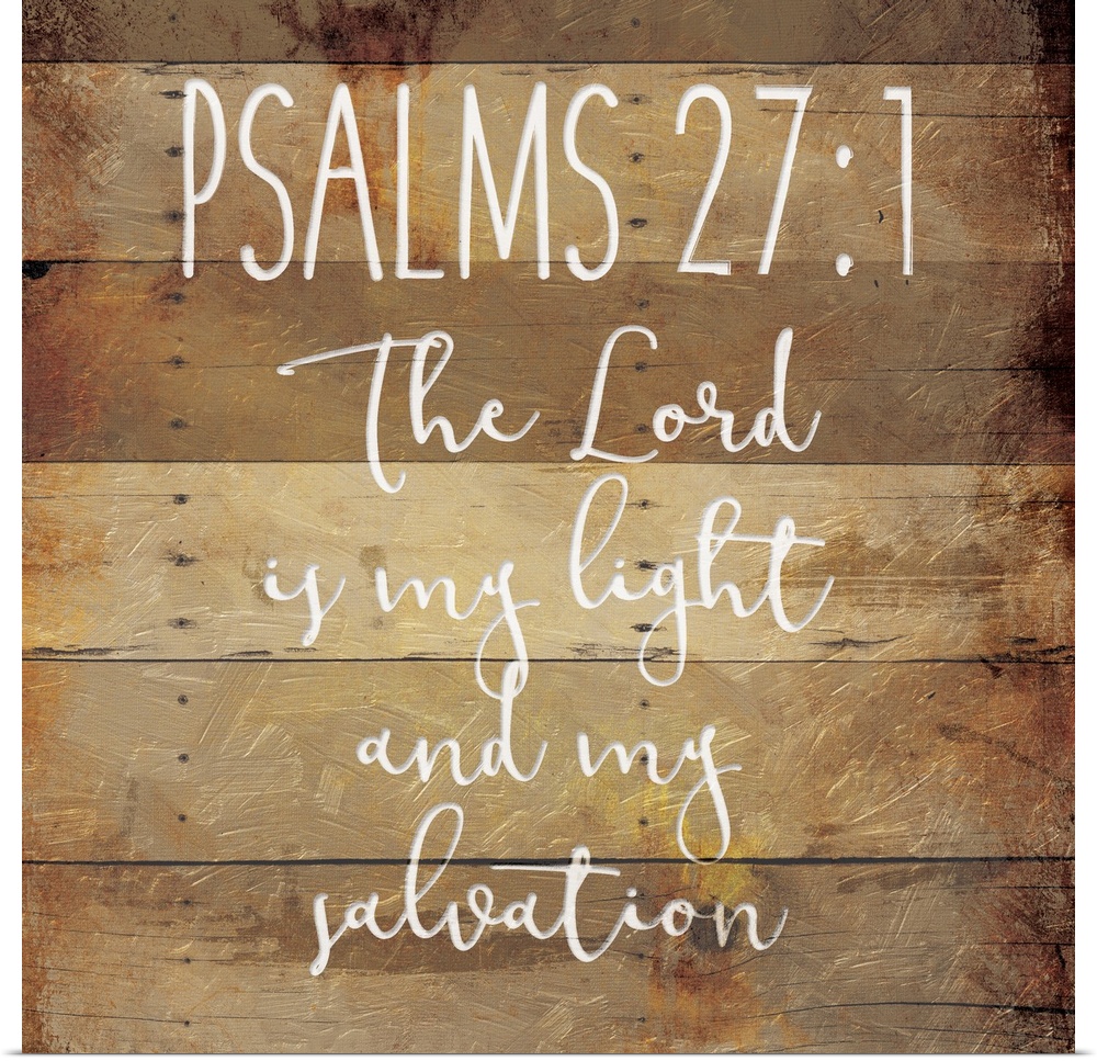 Typography art of the Bible verse Psalms 27:1.