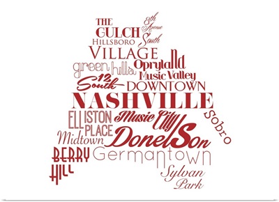 Nashville Typography map