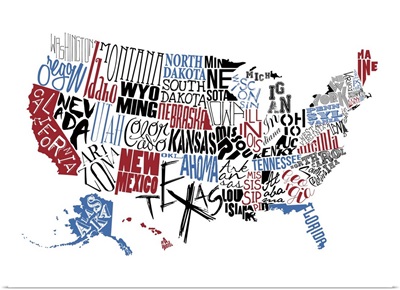 USA Typography map