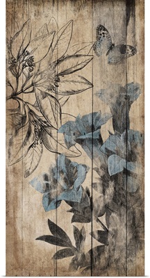 Wood Blue Floral II