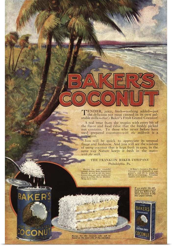 .1910s.USA.bakers coconuts cakes baking cocoanuts...